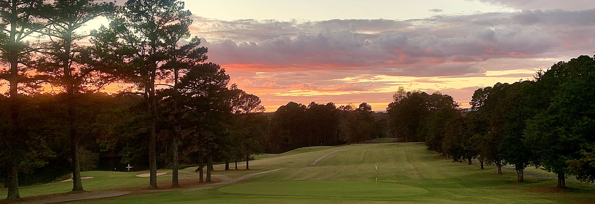 Golf Course Fairway at Sunset